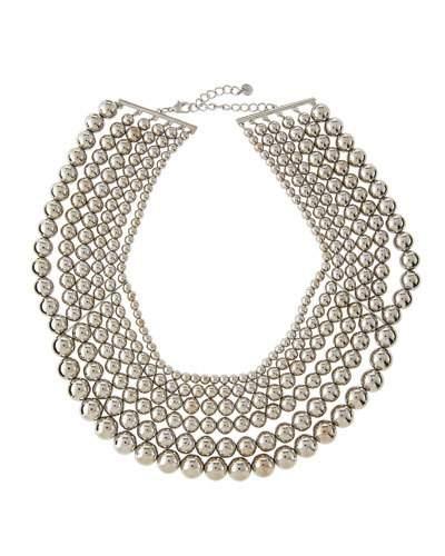 Layered Multi-row Ball Bead Necklace