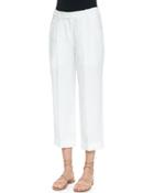 Cashmere-blend Ankle Pants, Optic White