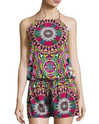 Reagan Mandala-print Romper,