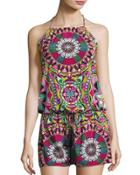 Reagan Mandala-print Romper,