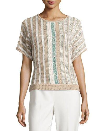 Short-sleeve Knit Striped