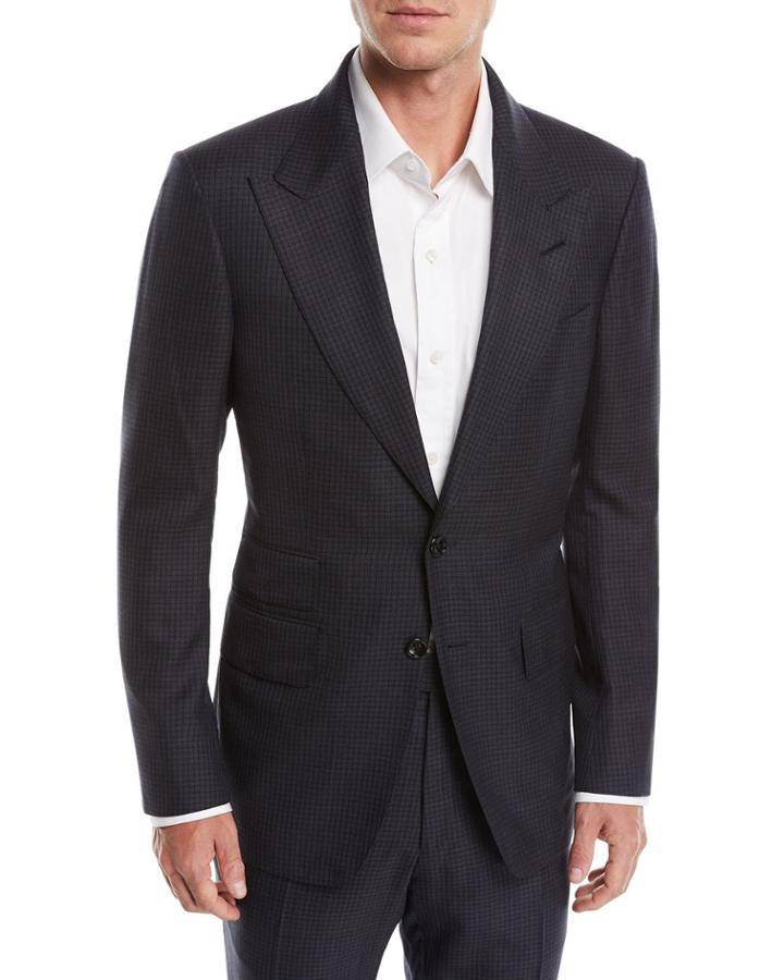 Shelton Peak-lapel Check Two-piece
