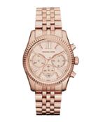 Mid-size Rose Golden Stainless Steel Lexington Chronograph Watch