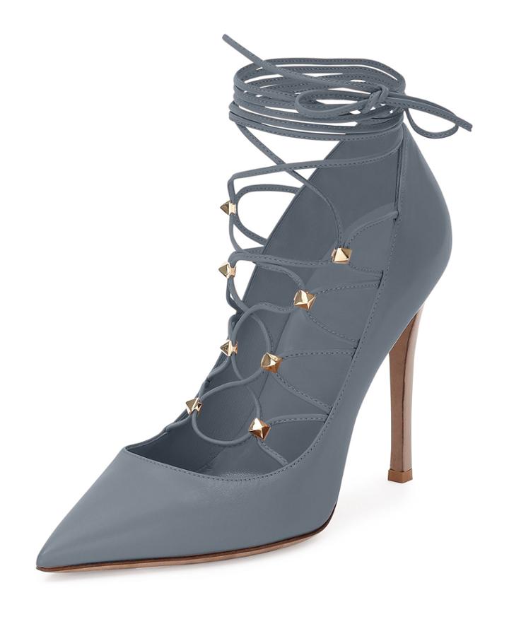 Rockstud Leather Lace-up