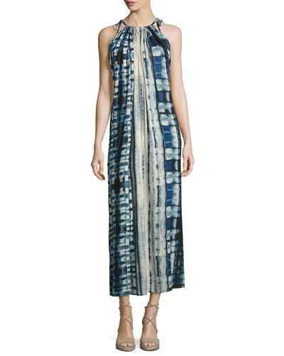 Tie-shoulder Tie-dye Long Dress,
