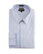 Men's Trim-fit Non-iron Twill Striped Dress