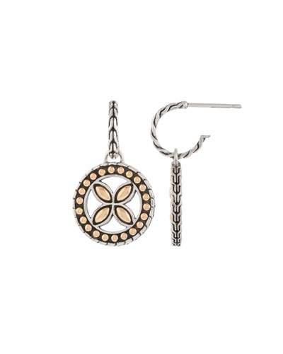 Kawung Round Hoop Drop Earrings