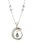 Naga Round Pendant Necklace With Ruby & Hematite