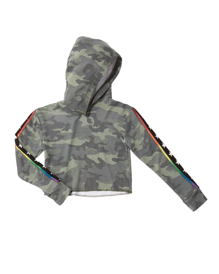 Girl's Camo Hoodie W/ Star Taping,