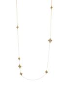 Long Asymmetric Clover Wrap Station Necklace