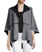 Reversible 3/4-sleeve Sweater, Black/gray