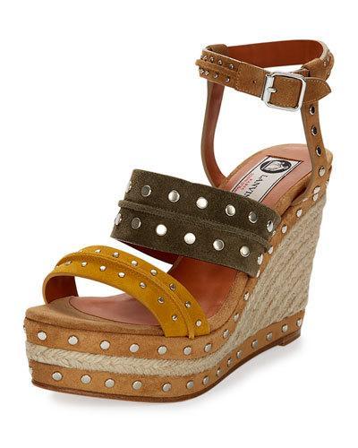 Tricolor Suede Espadrille