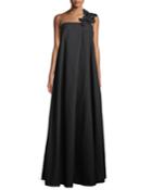 One-shoulder Cotton Gown