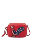 Small Leather Camera Bag, Red Pattern