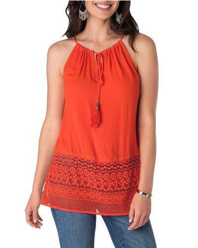 Tie-neck Spaghetti Strap Top, Orange