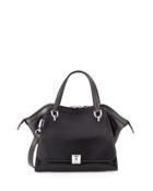 Oksana 2 Leather Satchel Bag, Black