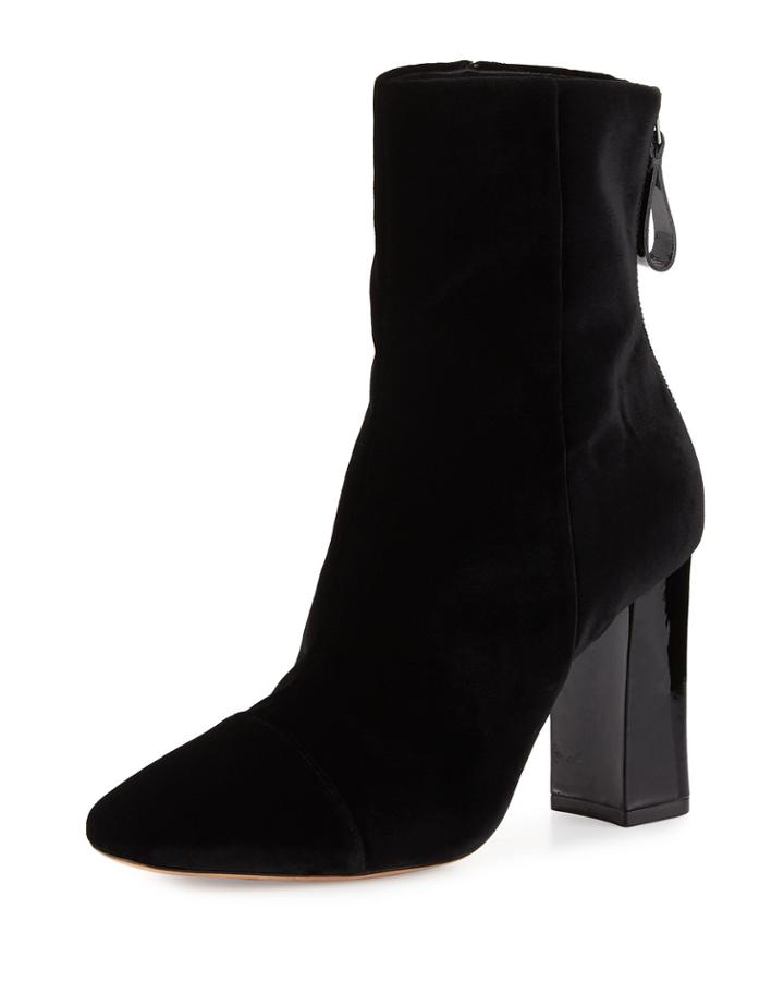 Velvet 90mm Block-heel Bootie, Black