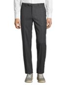 Men's Pinstriped Fitted Trousers