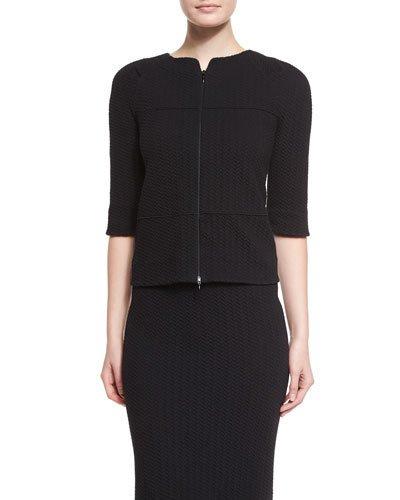 Half-sleeve Jersey Swing Jacket, Black