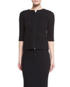 Half-sleeve Jersey Swing Jacket, Black