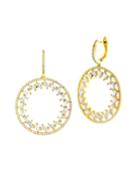 Gold-plated Round Dangling Earrings