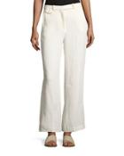 Nadeema Linen Drape Pants, White