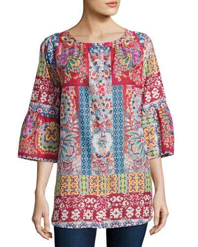 Brock Button-front Cotton Top,