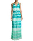 Nala Sleeveless Tie-dye Maxi Dress, Caribbean Tide Wash