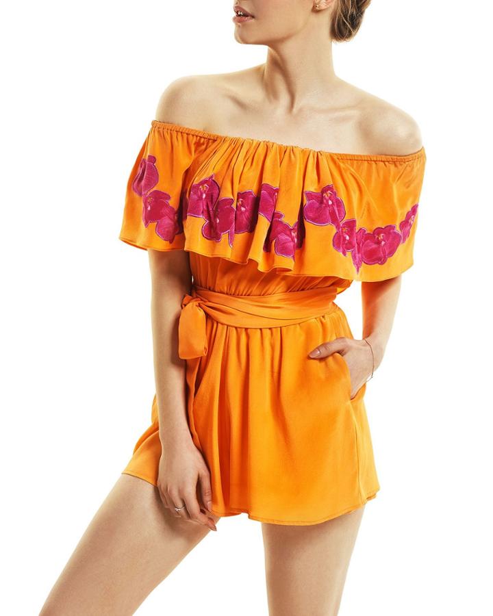 Lataree Silk Ruffle Romper
