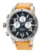 48-20 Chrono Leather Watch, Black/brown