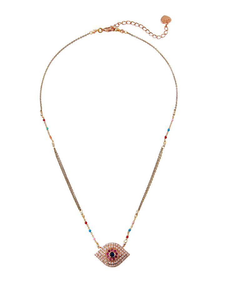 Rhinestone Evil Eye Necklace