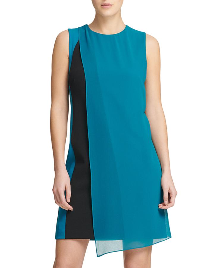 Sleeveless Chiffon Cutout Scuba Crepe