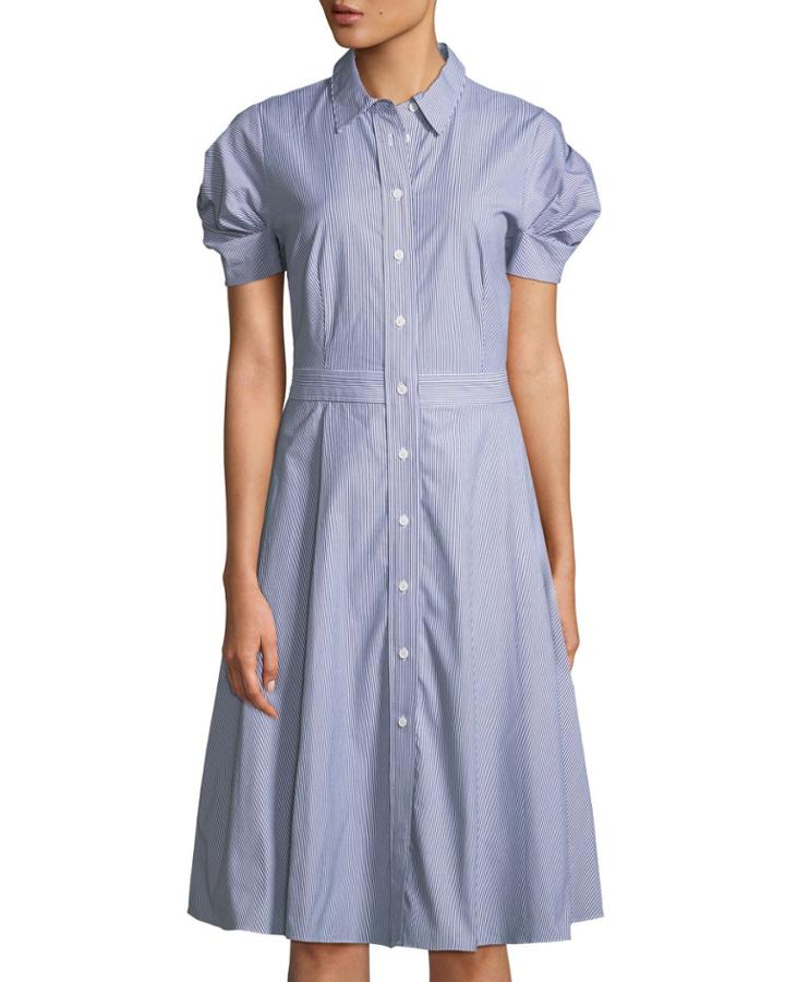 Striped Short-sleeve Midi