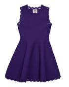 Zigzag-trim Flare Dress,