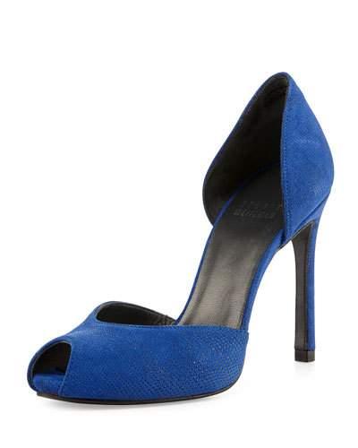 Divorcee D'orsay Peep-toe Pump, Ultramar