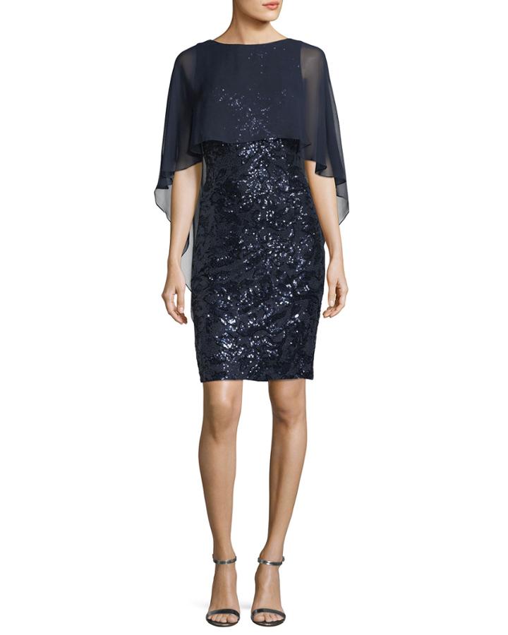 Sequined Capelet Cocktail
