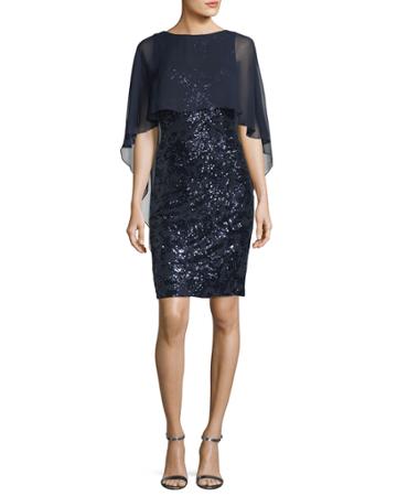 Sequined Capelet Cocktail