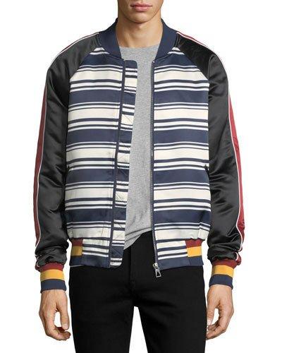 Jorian Printed Satin Bomber Jacket