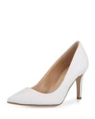 Cissy Leather Pointed-toe Pump, White