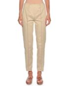 Straight-leg Side-zip Cotton Pants