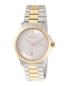 38mm G-timeless Round Two-tone Bracelet Watch, Golden