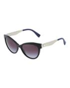 Oversized Acetate/metal Cat-eye