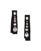 Blk Embroidered Clip Earring
