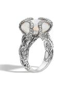 Batu Classic Chain Silver Braided Ring With Quartz,