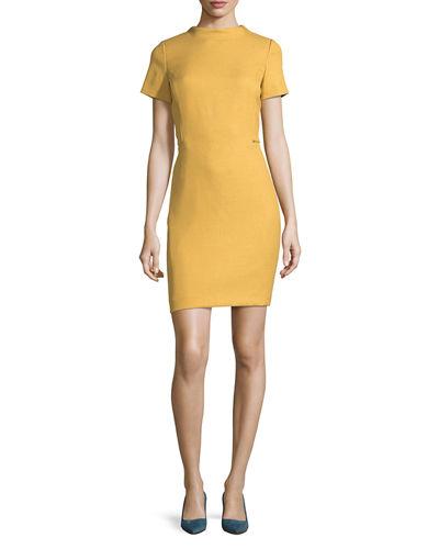 High-neck Short-sleeve Woven