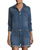 Long-sleeve Denim Romper