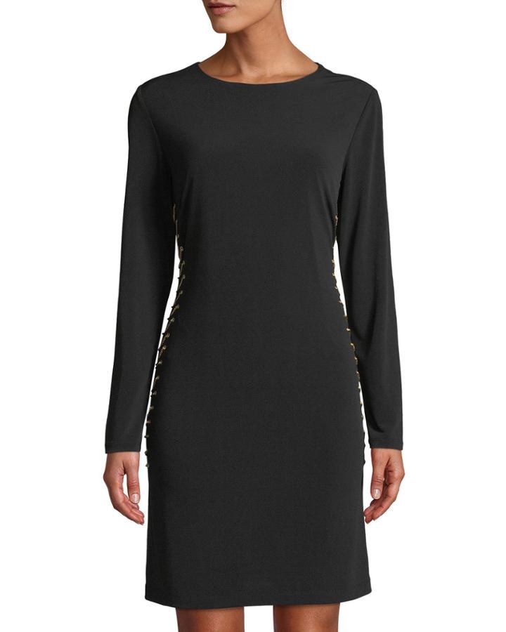 Long-sleeve Chain-side Dress