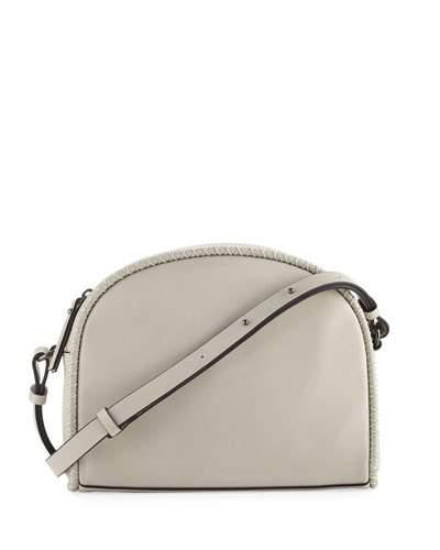 Marlee Halfmoon Stitched Crossbody Bag, Gray