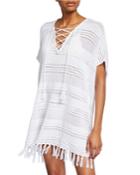 Lace-up Tassel Trim Beach