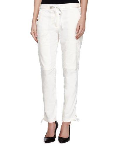 Cargo Pants With Tie, White